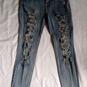 Vanilla Star Distressed Skinny Jeans in Blue
